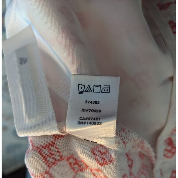 LOFT Pink and White Boho Printed Skirt with Pleats and Pockets - 8 - Picture 9 of 9